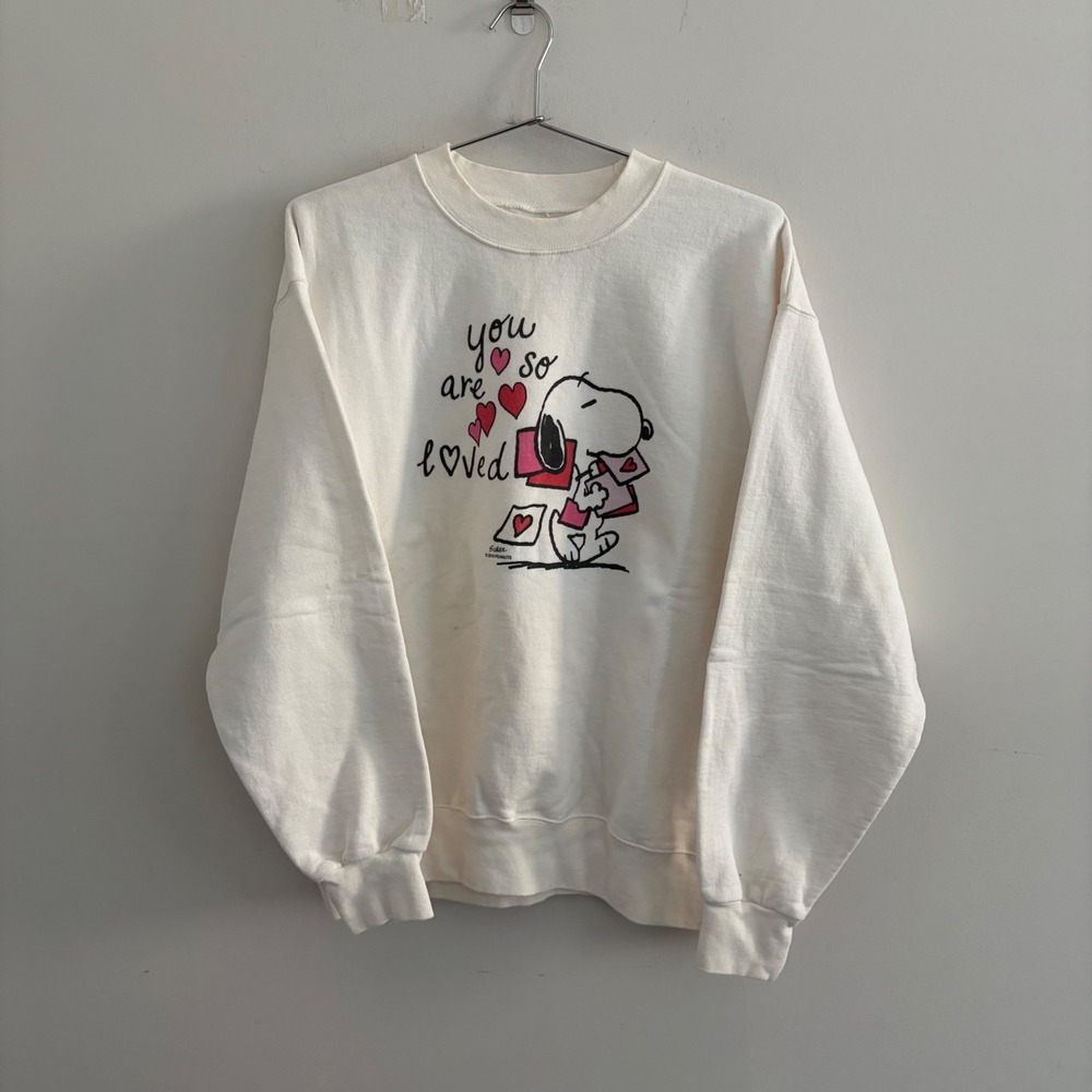Peanuts Snoopy You Are So Loved Sweatshirt White Valentines Day